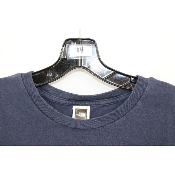 The North Face Sz M Blue Camo Front Logo On Navy Tee T-shirt - Picture 2 of 6